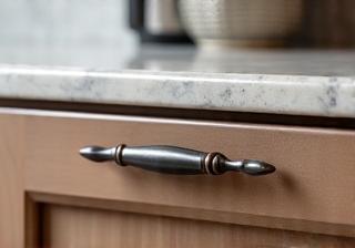 Detail of custom kitchen cabinets