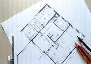 Sketch of a floor plan layout