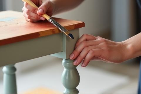 Person painting a piece of furniture for a DIY project